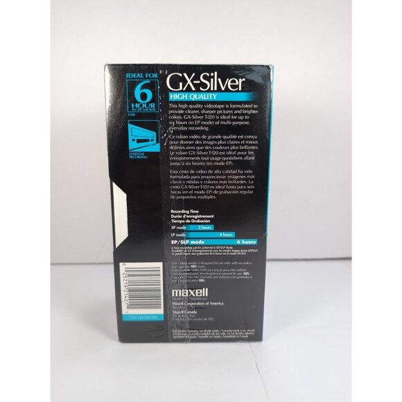 3 New Sealed Maxell GX Silver High Quality VHS Blank Tapes 6 Hours T-120 - Picture 3 of 6